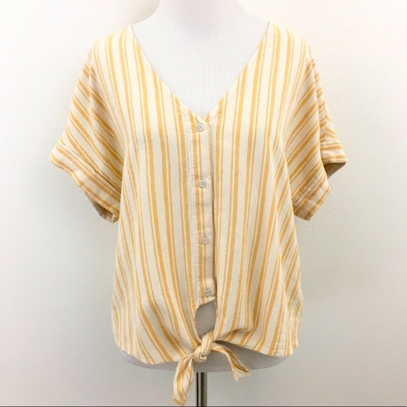 Cloth & Stone | Striped Tie Front Top - Picture 4 of 10